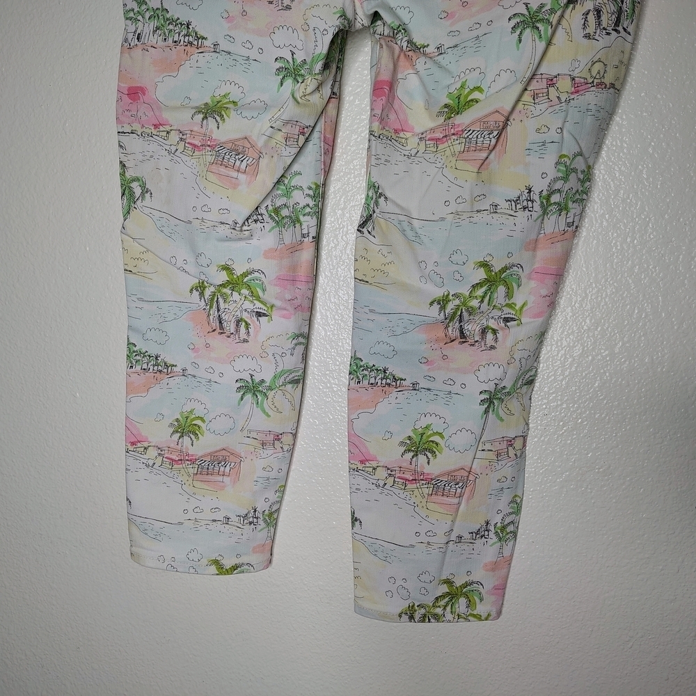 Talbots Flawless Jegging Crop - Coastal Beaches Tropical Print Women Jeans Sz 4P - Picture 11 of 13